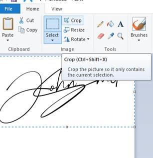 Selecting a box around a signature